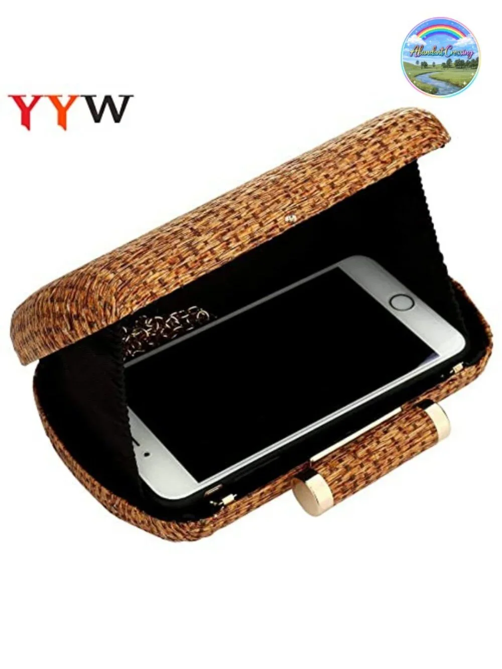 Natural Straw Clutch Purse Women Woven Evening Handbag Wedding Party Beach